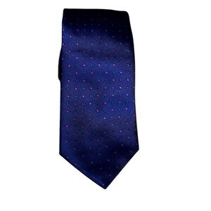 ALEXANDRE of LONDON Saville Row Men’s 100%Silk
Blue/Red Mini Dot Tie 57x3.5”